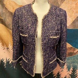 Talbots purple tweed blazer size 4
